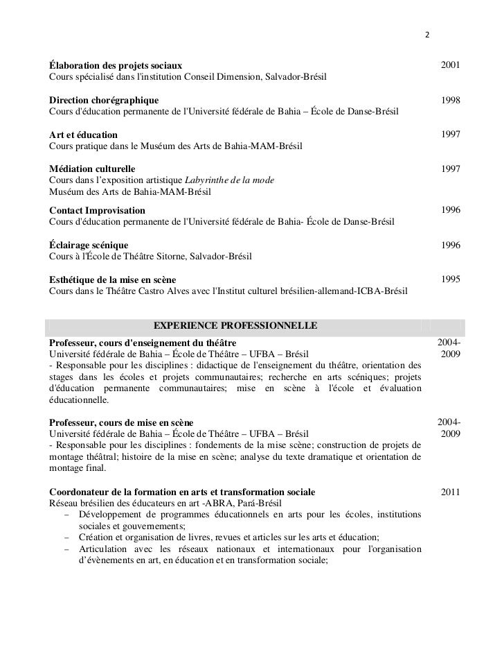 Exemple de CV artiste de cirque