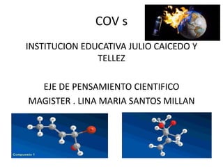 COV s
INSTITUCION EDUCATIVA JULIO CAICEDO Y
TELLEZ
EJE DE PENSAMIENTO CIENTIFICO
MAGISTER . LINA MARIA SANTOS MILLAN
 