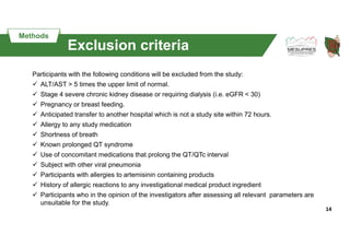 14
home ppt
Exclusion criteria
Participants with the following conditions will be excluded from the study:
 ALT/AST > 5 t...