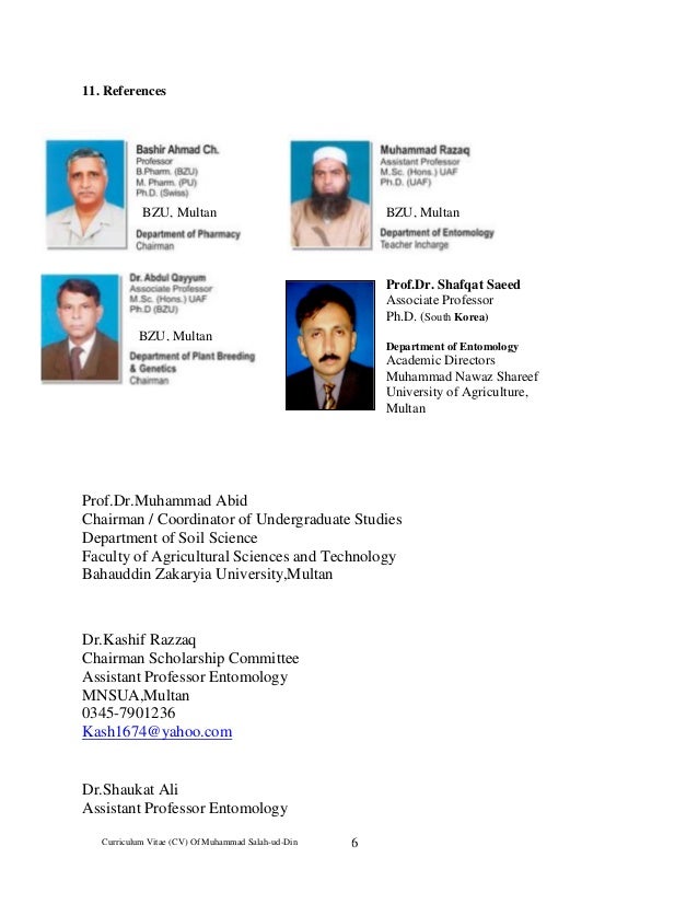 cv of controller of examination mr m salah ud din 2016