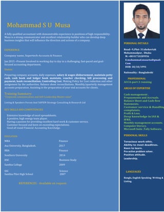 Musa Cv Cv of musa | PDF