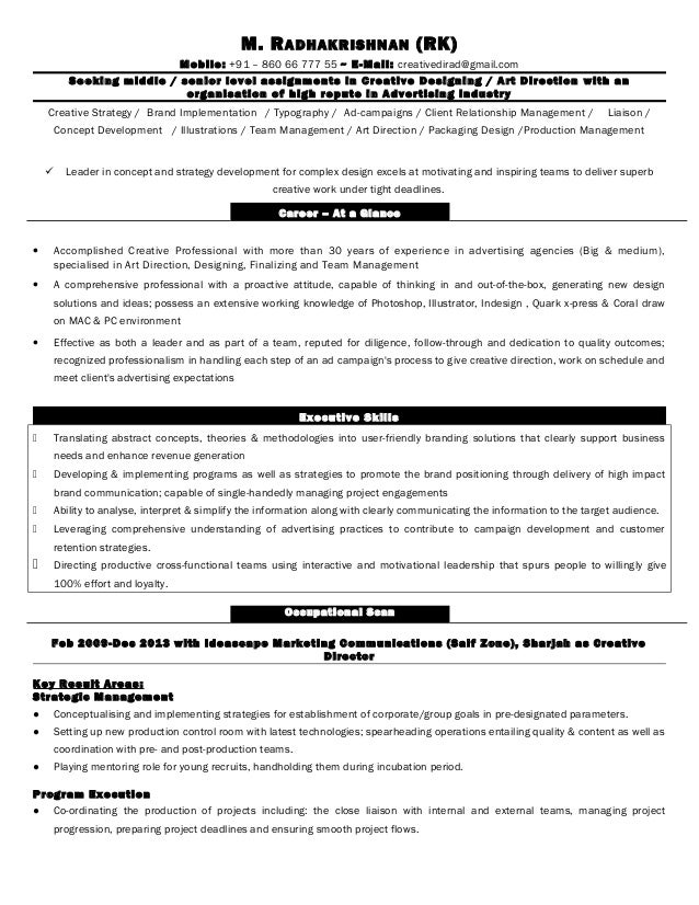cv of rad kris creative art director art director cv