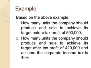 COST-VOLUME-PROFIT (CVP) ANALYSIS | PPTX