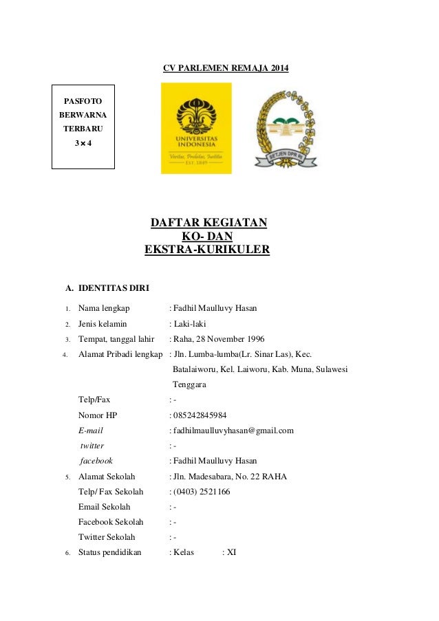 Contoh Minat Dan Bakat Dalam Cv denah