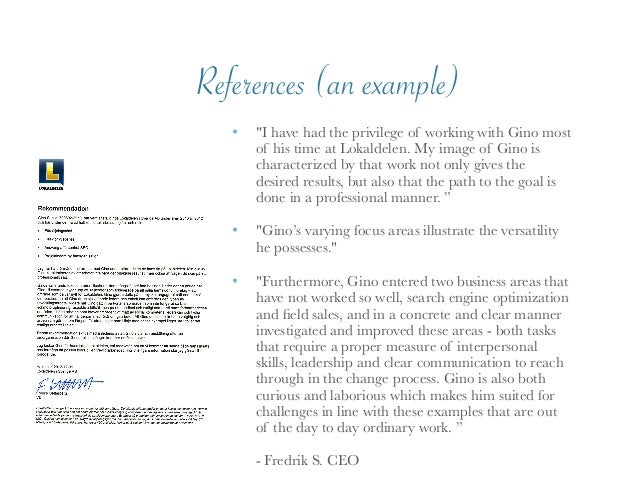 curriculum vitae with references