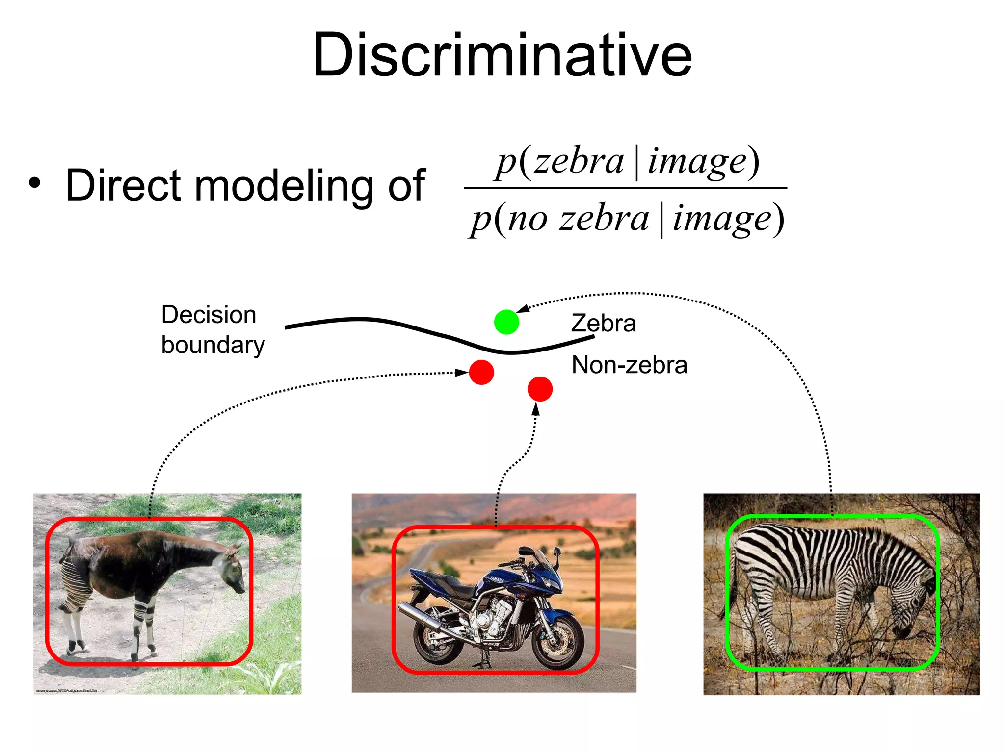 Discriminative Direct modeling of  Zebra Non-zebra Decision boundary 