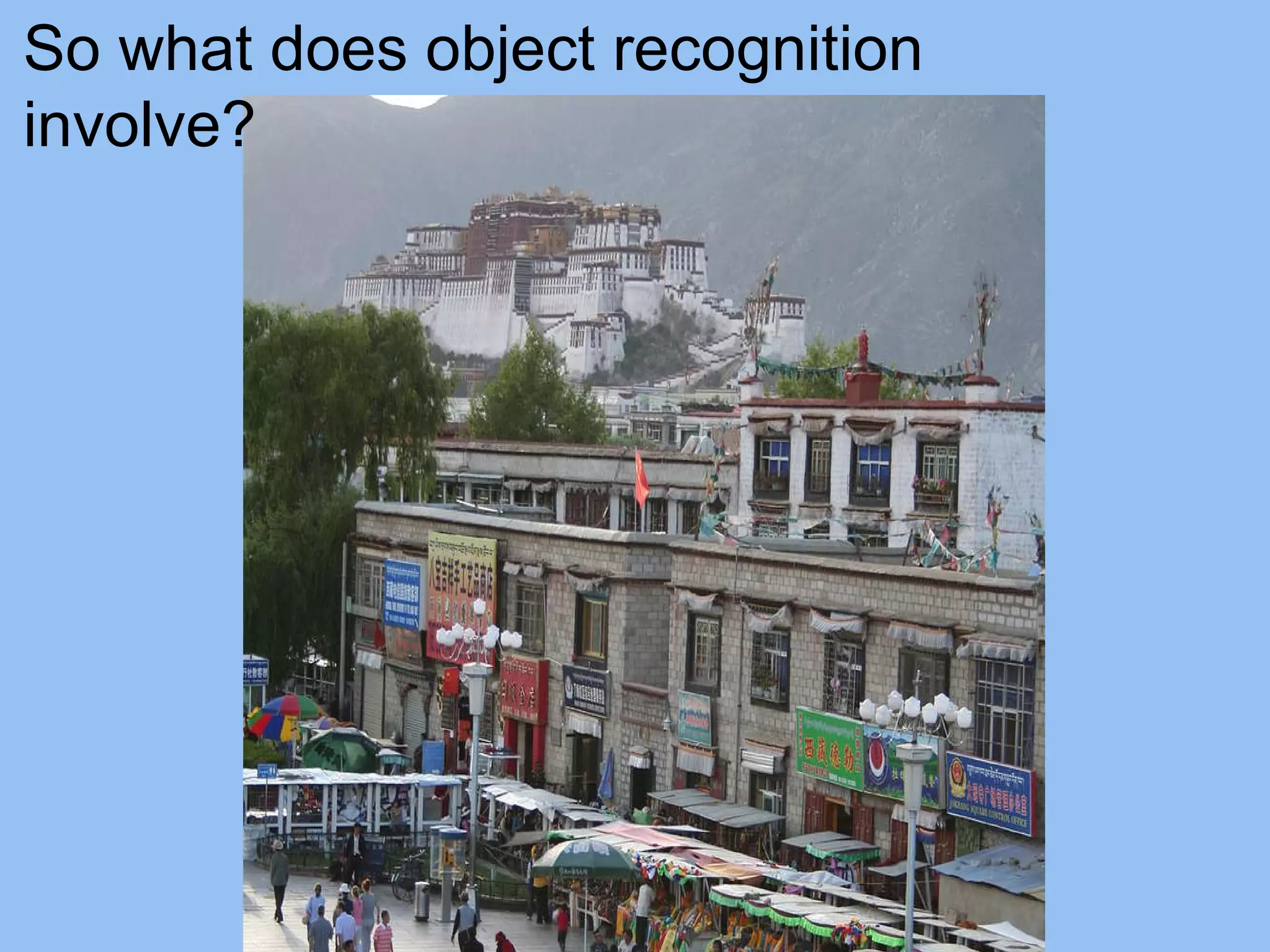 So what does object recognition involve? 