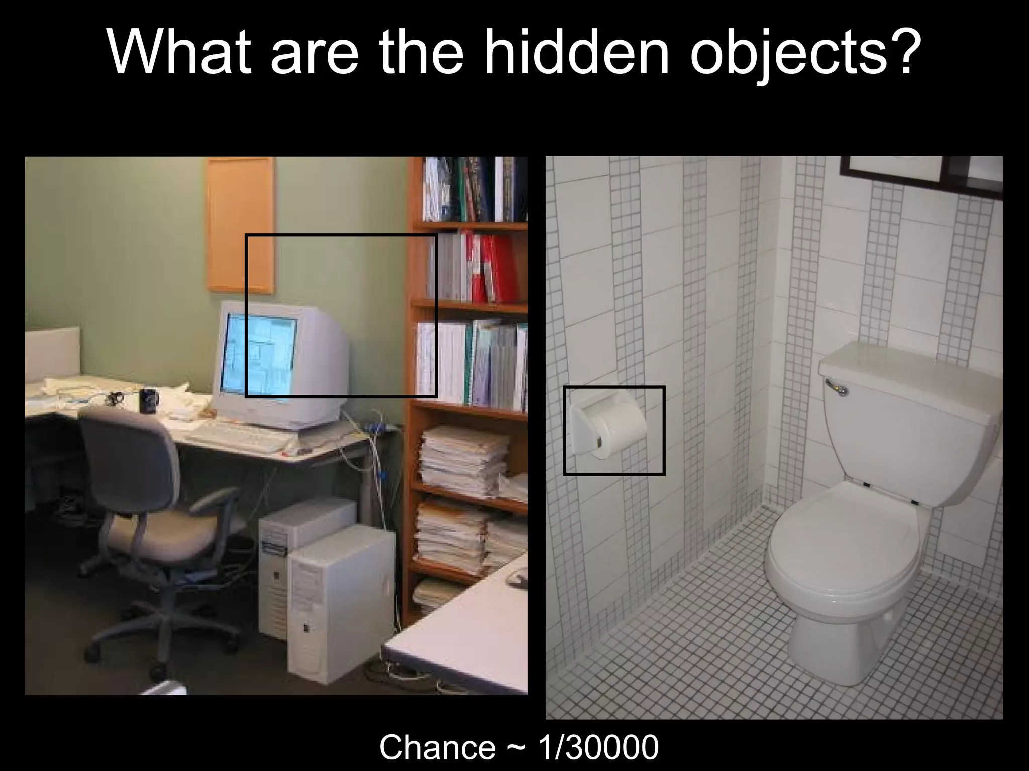 What are the hidden objects? Chance ~ 1/30000 