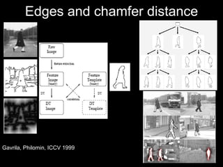 Edges and chamfer distance Gavrila, Philomin, ICCV 1999 