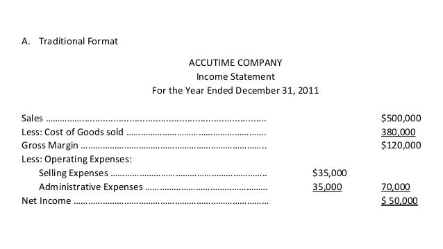 cvp relationships and the income statement cost structure traditional income statement
