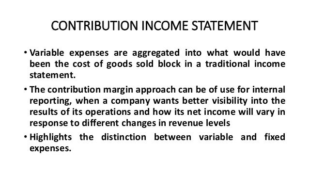 cvp relationships and the income statement cost structure traditional income statement