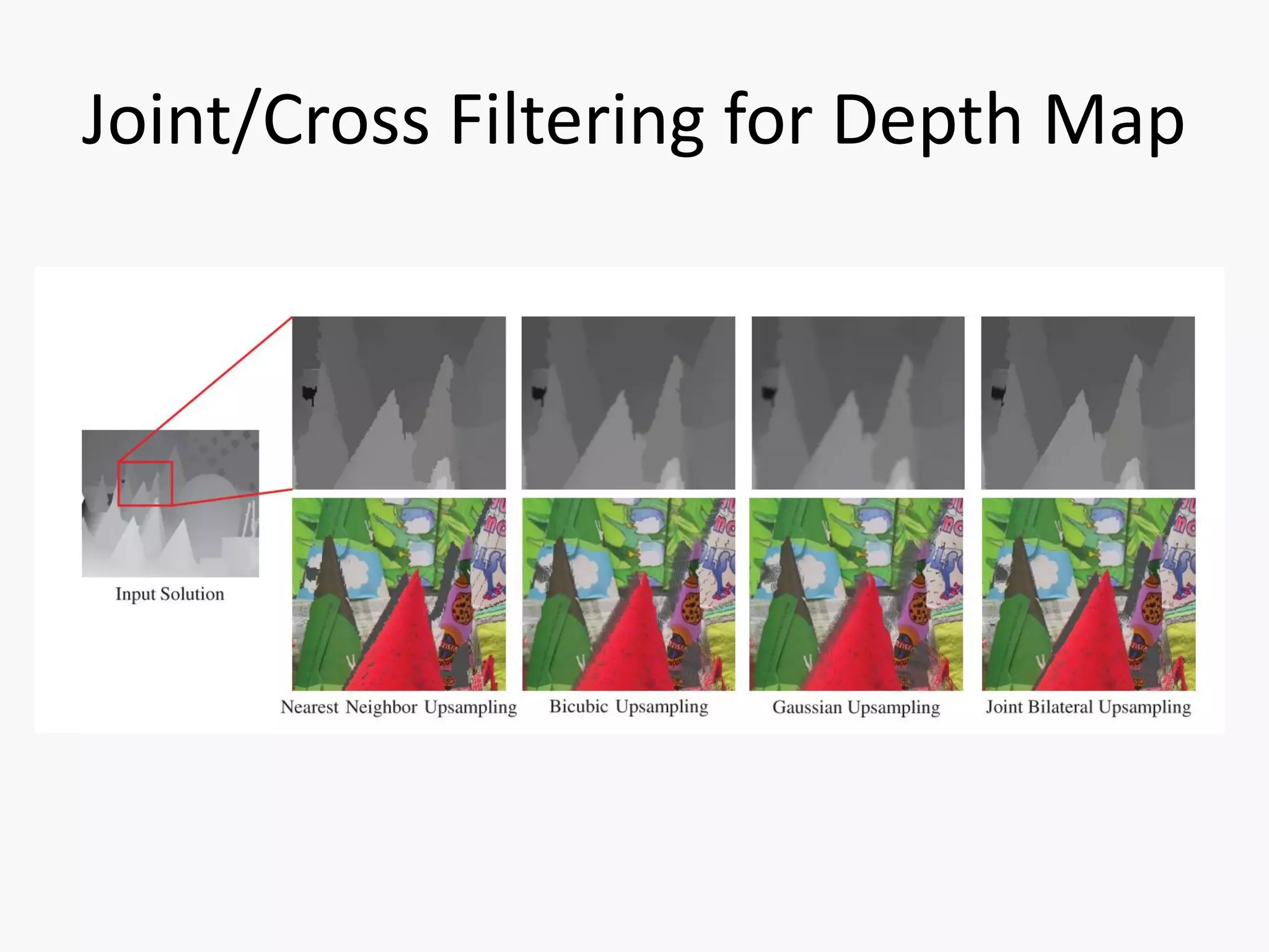 Joint/Cross Filtering for Depth Map
 