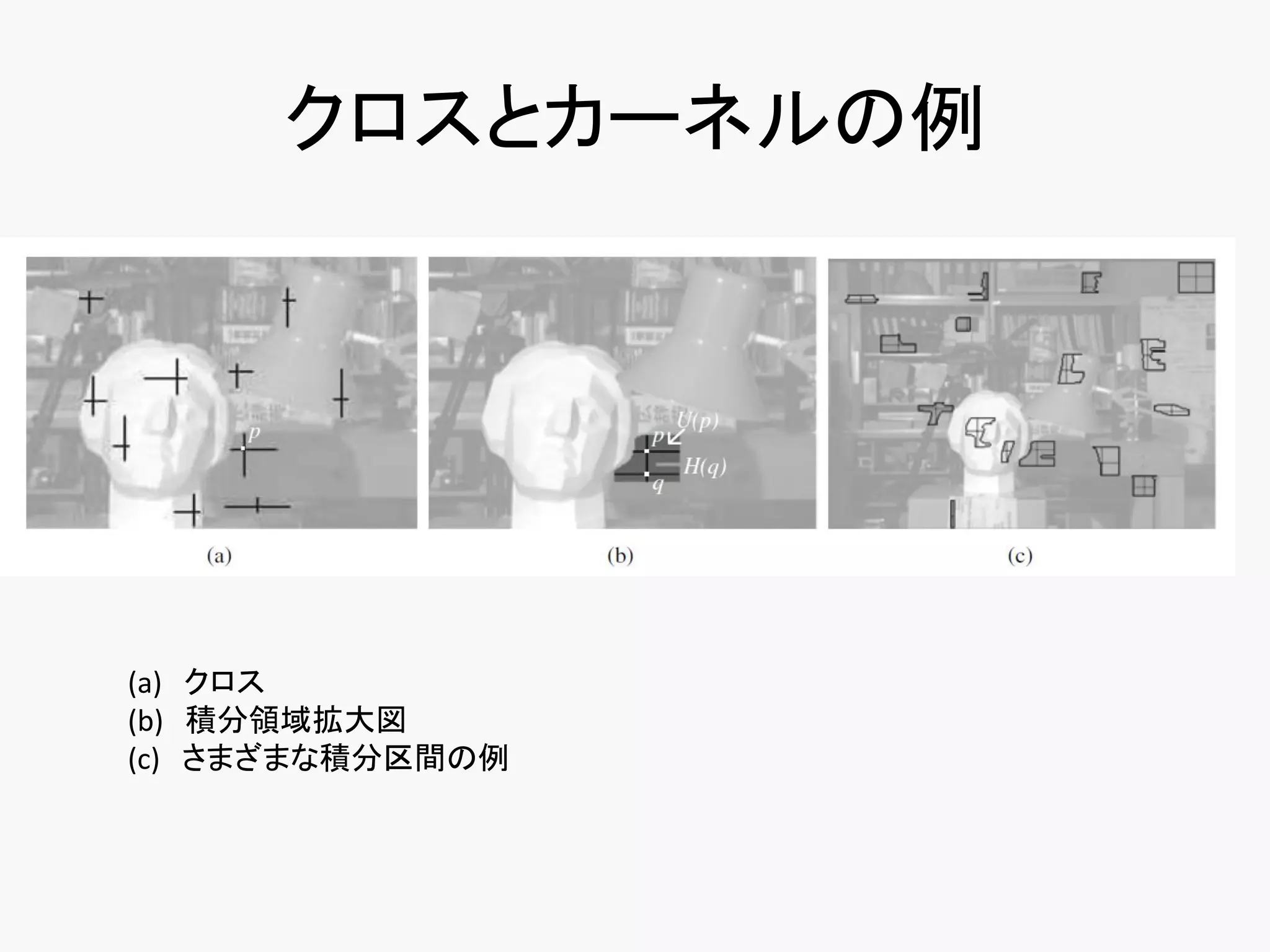 クロスとカーネルの例




(a) クロス
(b) 積分領域拡大図
(c) さまざまな積分区間の例
 