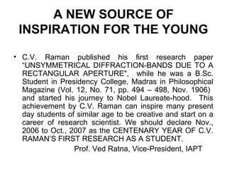 Cv raman | PPT