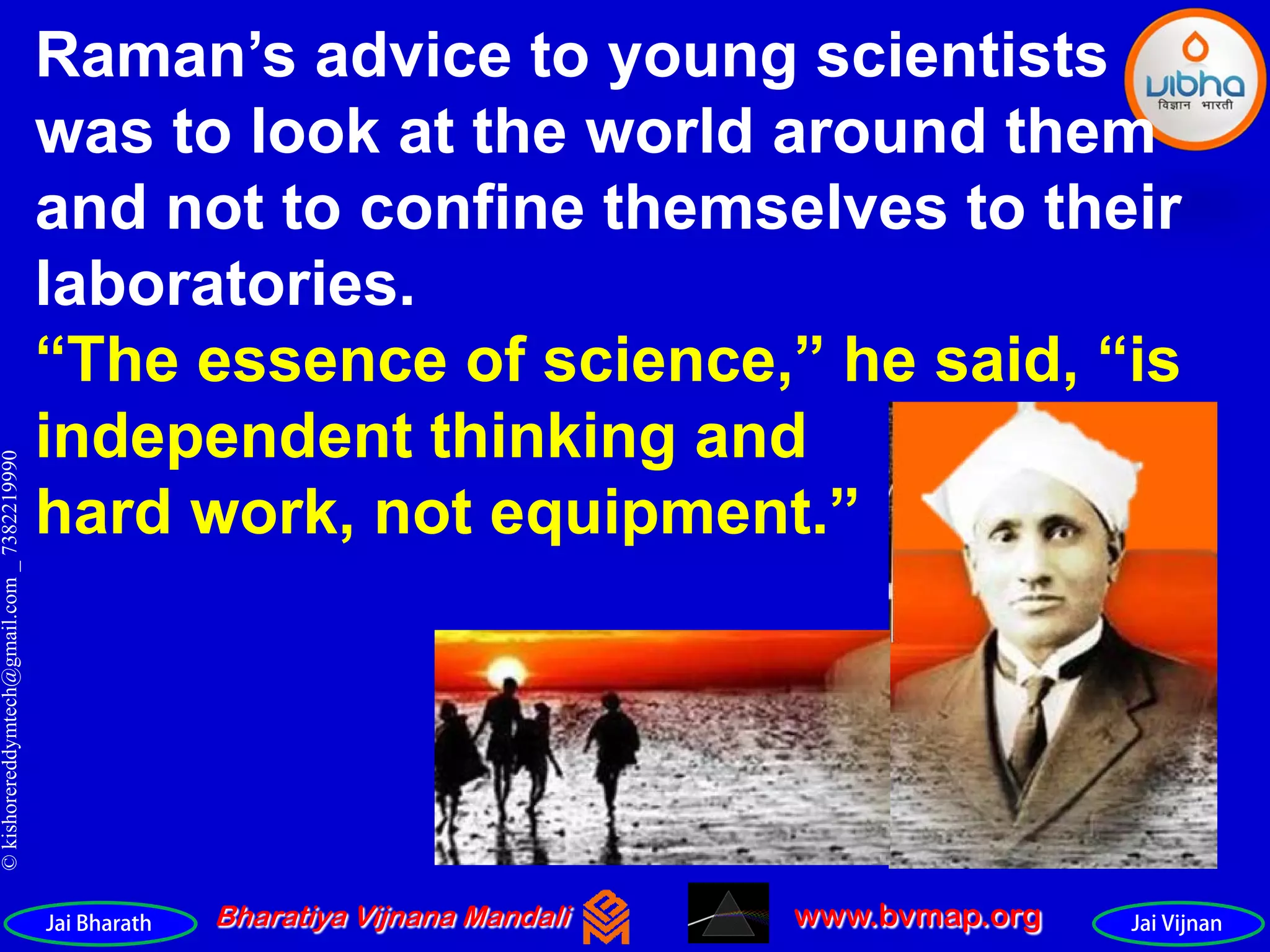 Cv raman - The Pride of India- TELUGU | PDF
