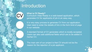Cv Process Curriculum Vitae Generator | PPTX