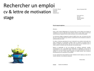 Curriculum VitaeMenu 901
STOPEst-ce que j’ai
répondu
à l’attente de l’employeur?
 