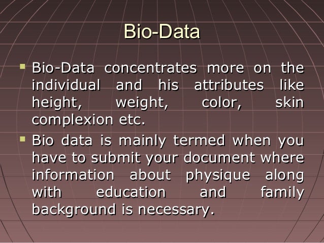 how to write height in biodata