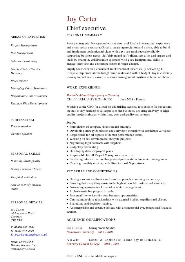 cv resume samples