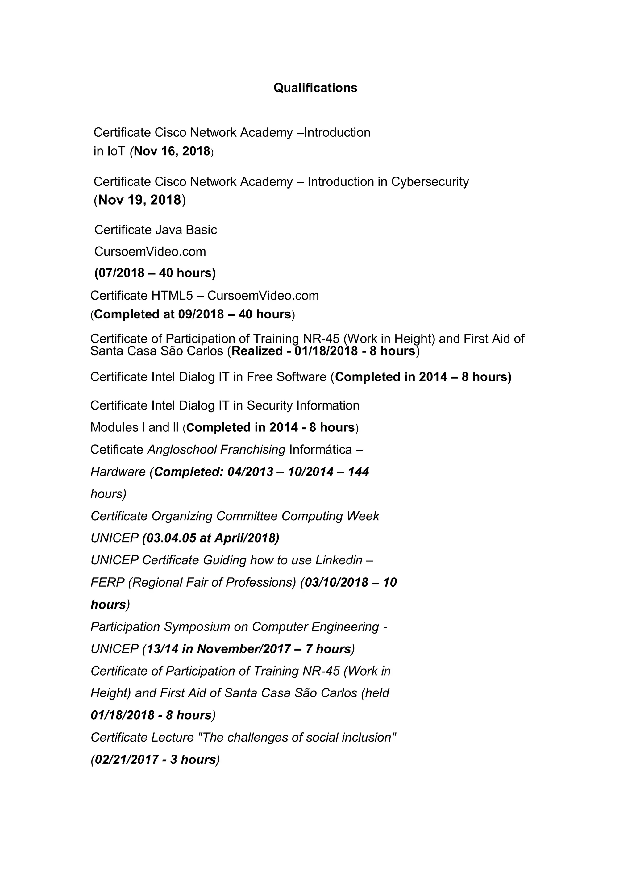 Cv resume up to date pdf