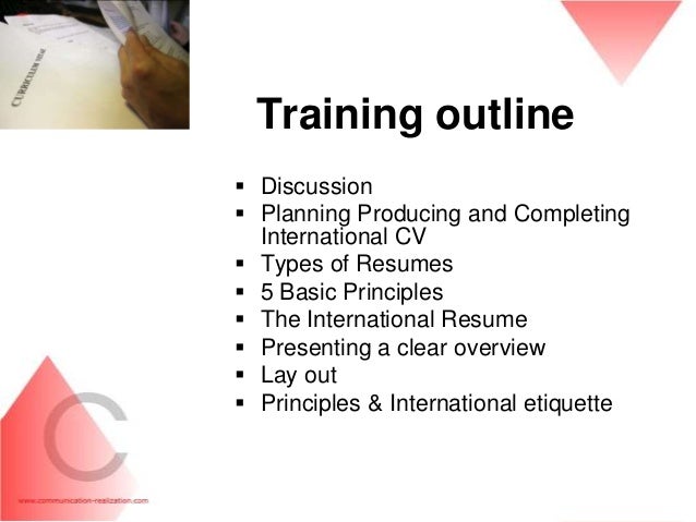 international resumes