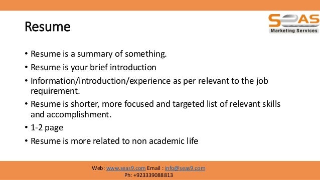 resume writing basics