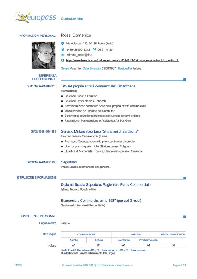 Cv Rossi Domenico | PDF
