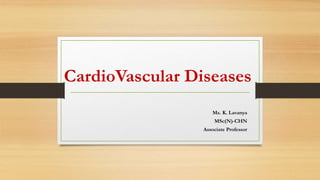 CardioVascular Diseases
Ms. K. Lavanya
MSc(N)-CHN
Associate Professor
 