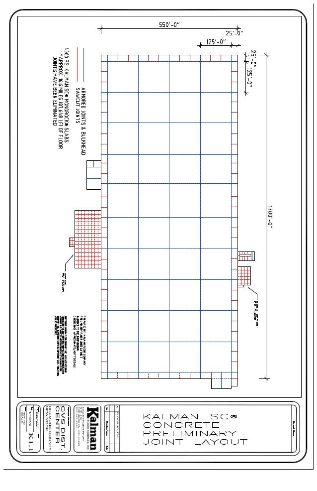 Joint Pattern of money saving Kalman Seamless Concrete slabs w/125