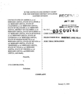 Complaint From the Qui Tam Lawsuit Against CVS