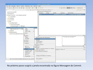No próximo passo surgirá a janela encontrada na figura Mensagem de Commit.
 