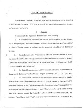 Qui Tam Lawsuit Against CVS - Florida Settlement