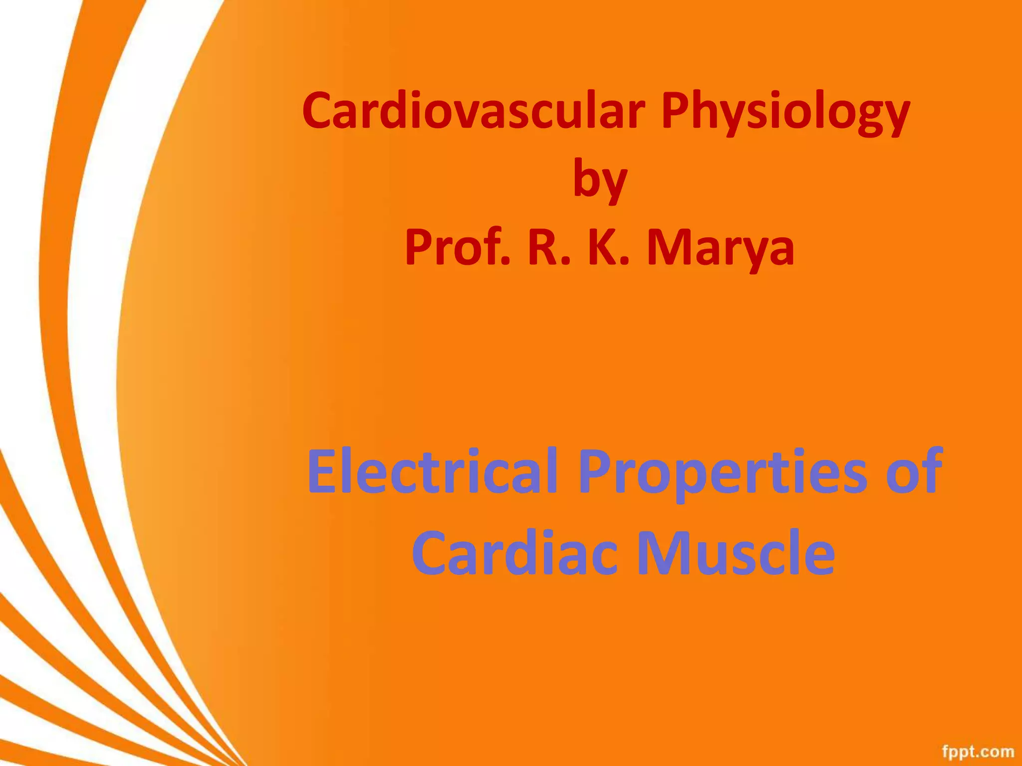 Cvs 2. Electrical properties of Cardiac Muscle PPT