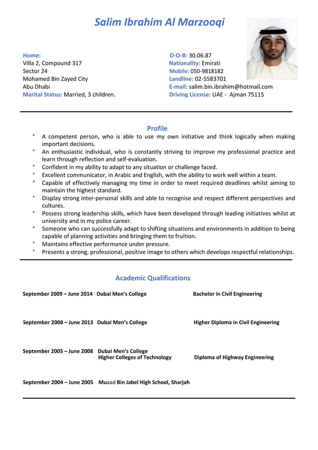 Cv salim jan 1st 2016 | PDF | Civil Engineering Industry | Industries