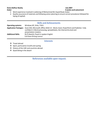Cv salim jan 1st 2016 | PDF | Civil Engineering Industry | Industries
