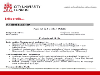 Skills profile....
 