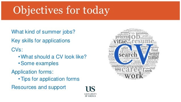 cvs and applications for summer jobs
