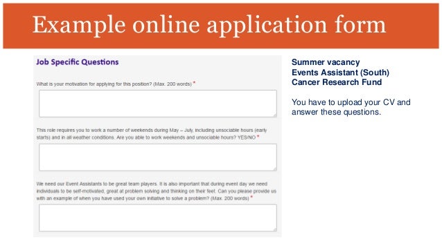 cvs and applications for summer jobs