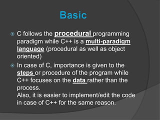 C vs c++ | PPTX