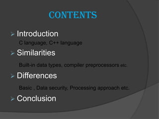 C vs c++ | PPTX