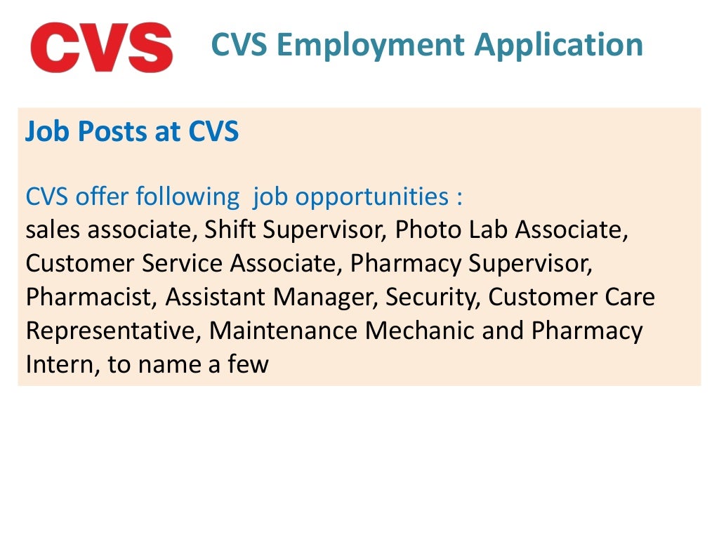 Cvs employment application