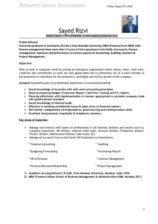 cv senior accountant senior accountant resumes