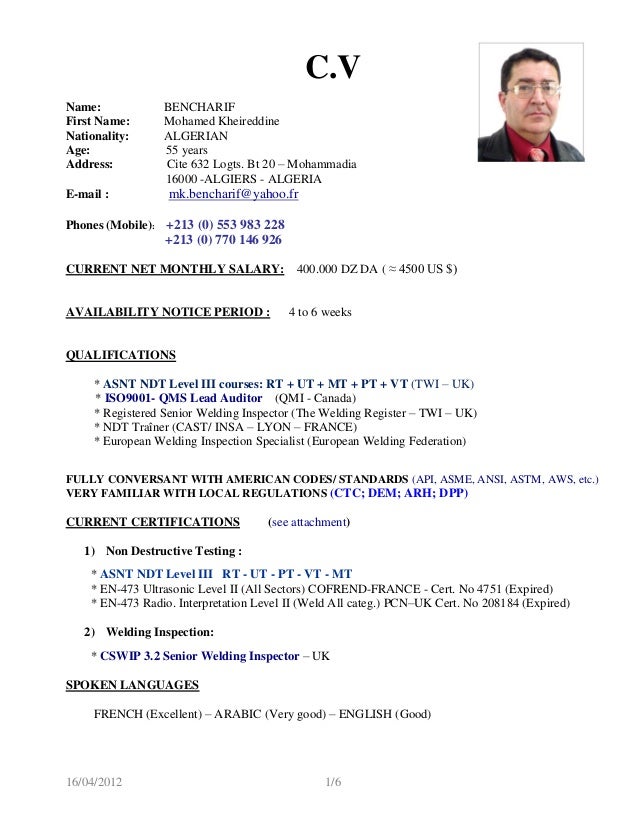 cv senior qc manager mk bencharif english civil qa qc engineer resume