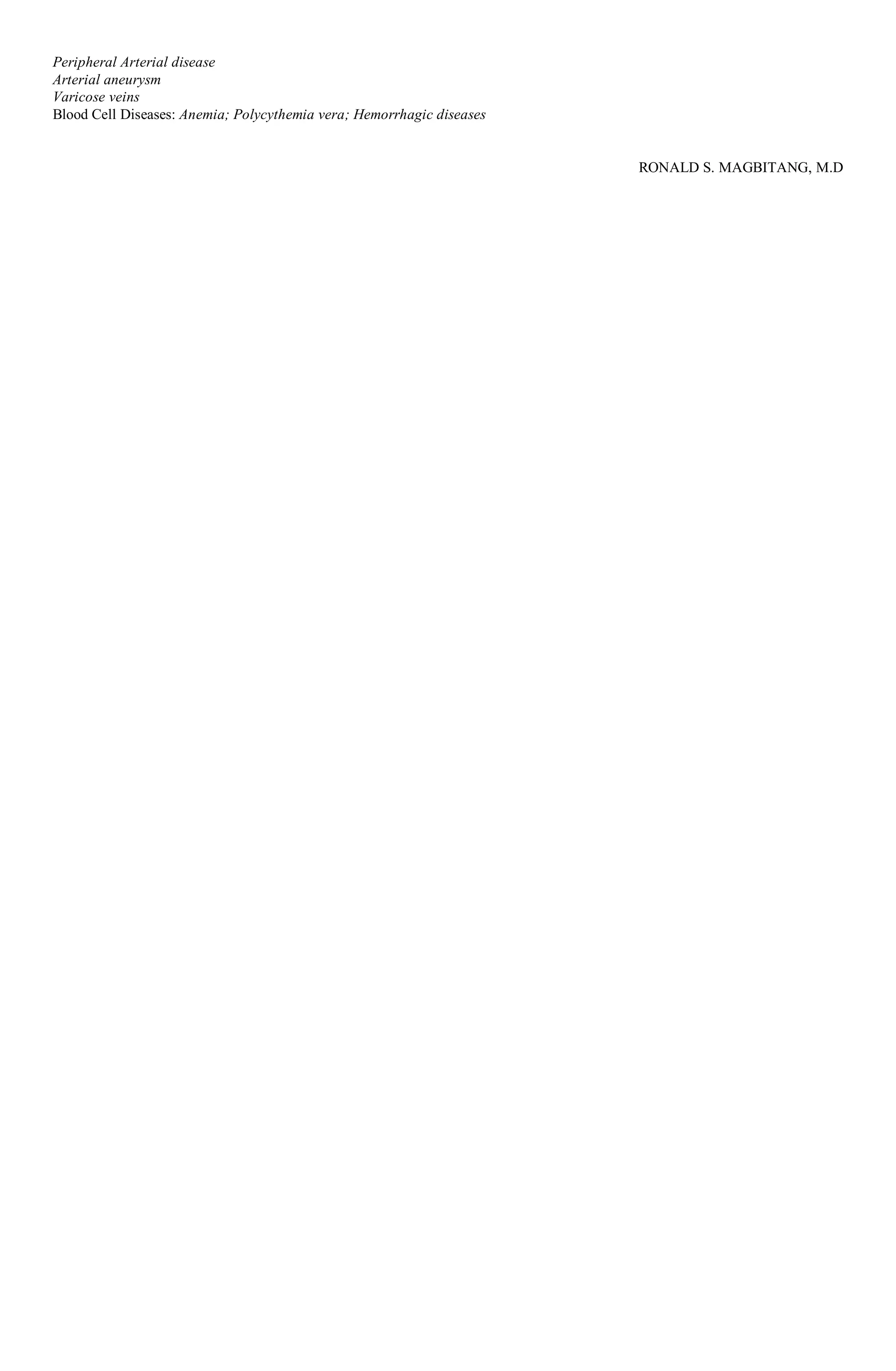 CardioVascular System Handouts