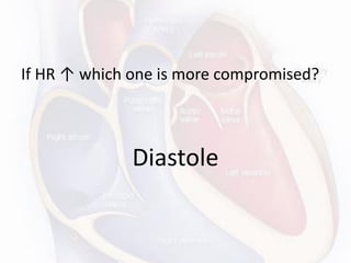 If HR ↑ which one is more compromised?
Diastole
 