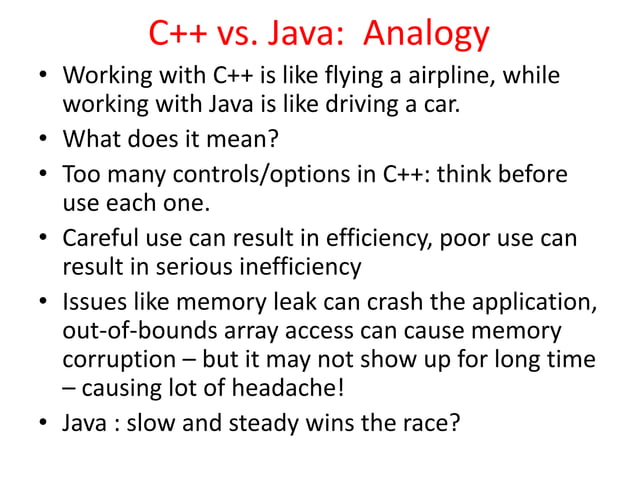 C++vs java