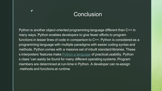 C++ vs python | PPT