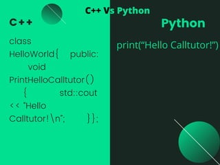 C++ vs python the best ever comparison | PPT