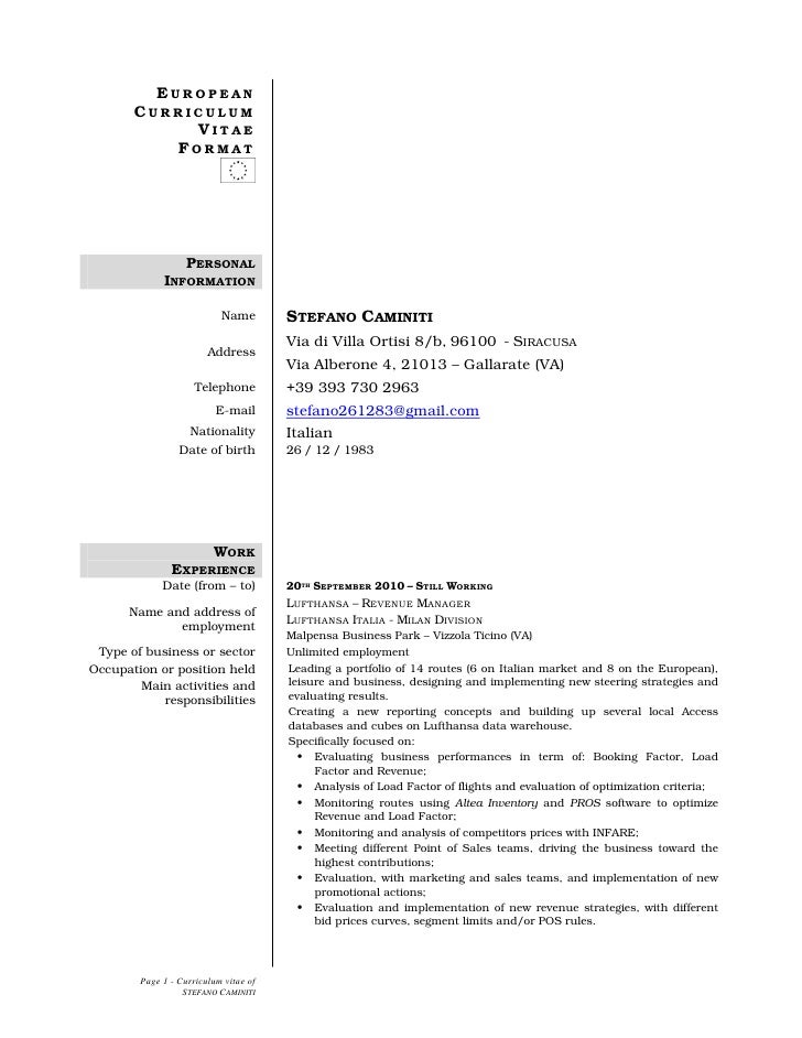 cv stefano caminiti uk uk curriculum vitae format