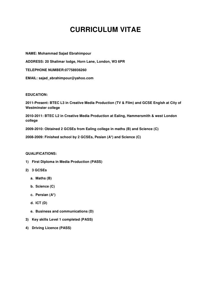 written cv